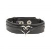 Kingdom Hearts Silver Heart black leather cuff 1 Kingdom Hearts Silver Heart black leather cuff 1