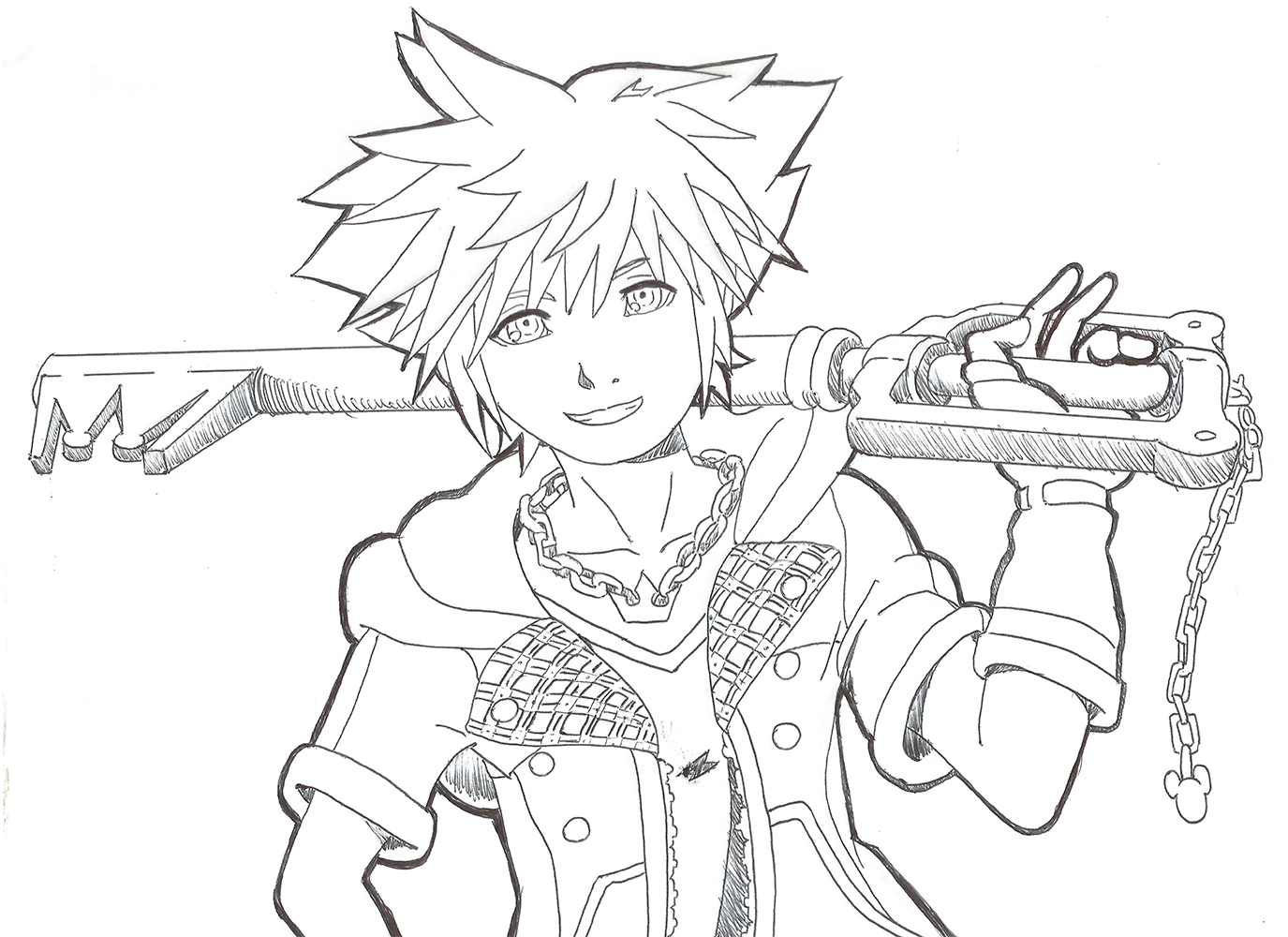 kingdom hearts sora drawing