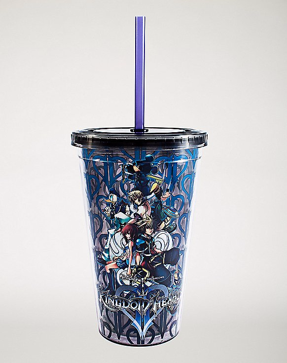 Kingdom Hearts 16 oz. Cup with Straw and Ice Cubes