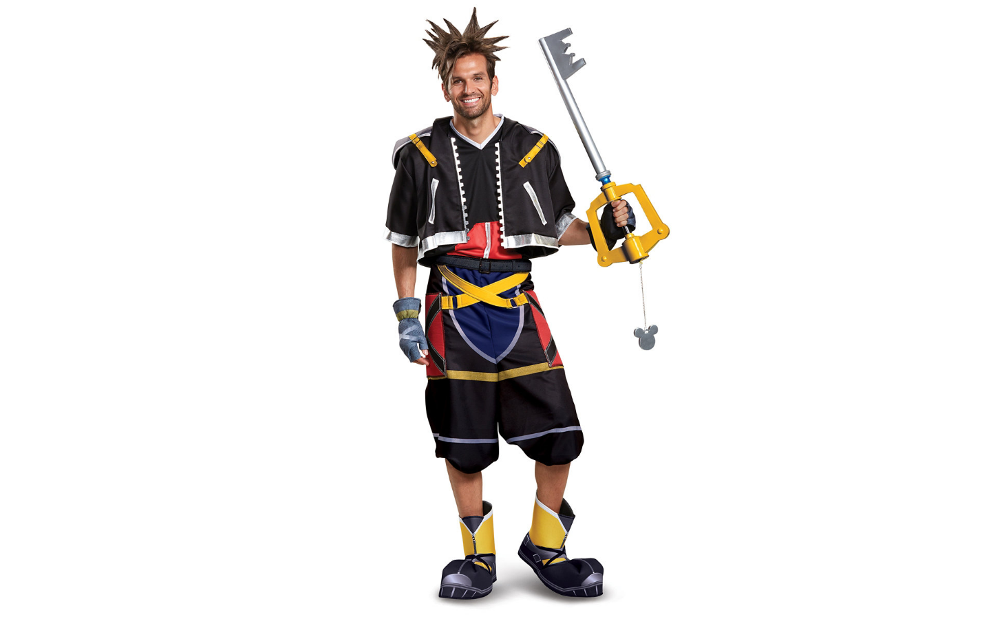 Kingdom Hearts Sora and Kairi costumes wigs and Keyblades on pre