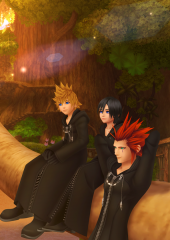 Axel, Roxas And Xion At Destiny Islands