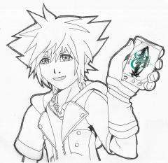 Sora with kingdom hearts chi