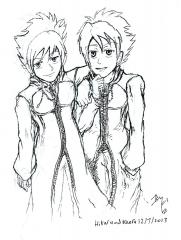 Organisation cloak: Part 7: Hikaru and Kaoru: Sketch.