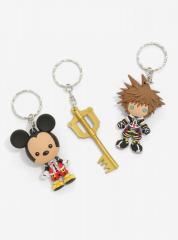 2017 San Diego Comic Con Exclusive Kingdom Hearts 3D Figure Key Rings - 3 Pc Set