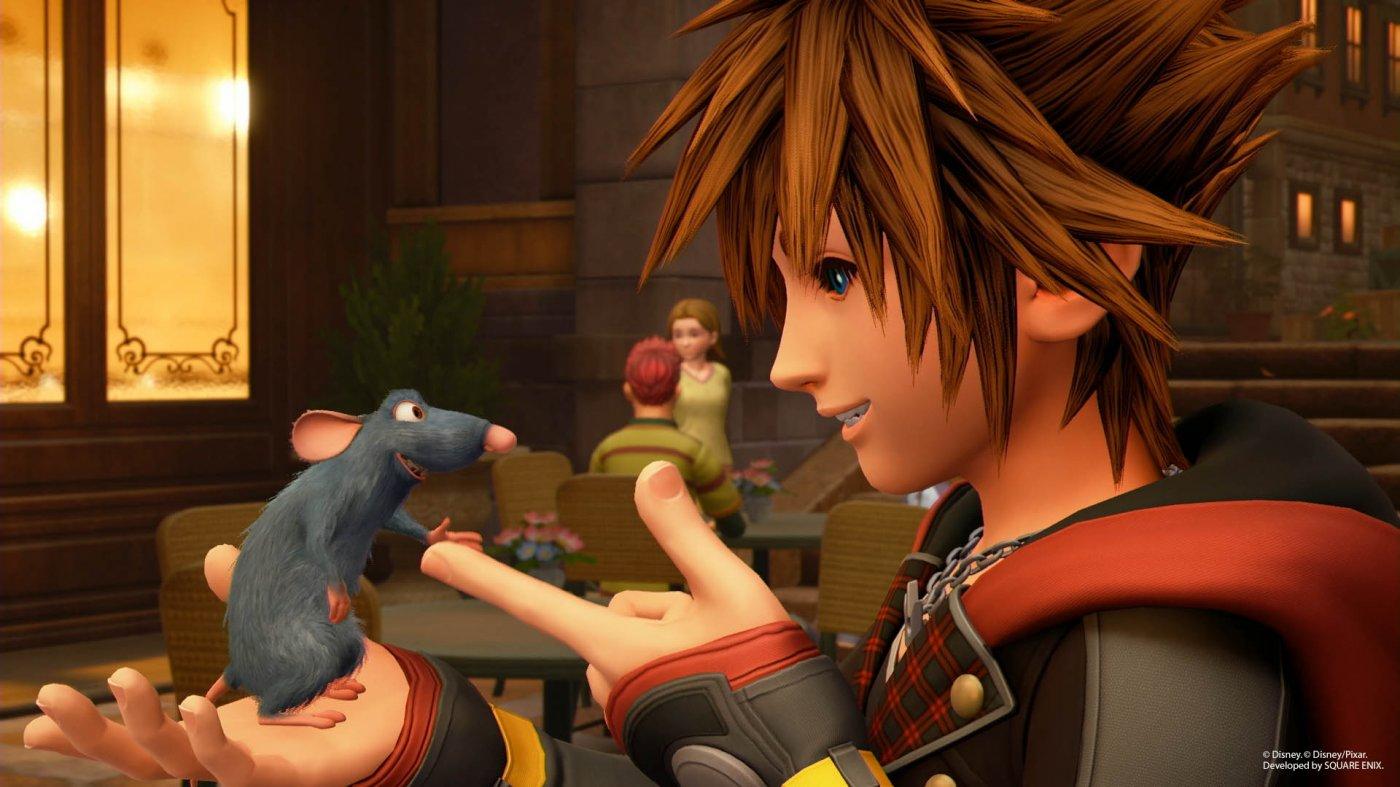 Kingdom hearts 2 sora and roxas facing back to back with the oathkeeper  keyblade in the middle