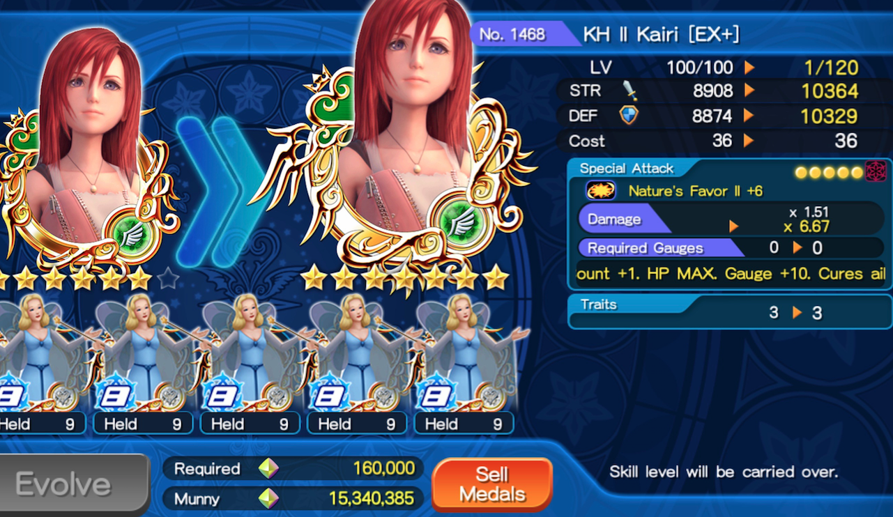 Why Can T I Evolve This Kairi Medal Kingdom Hearts Ux Khux Kh13 For Kingdom Hearts